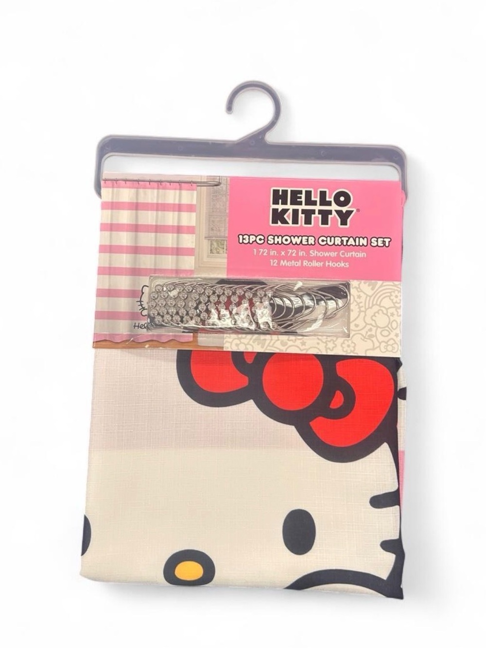 Hello Kitty Cream, Red & Black Shower Curtain Set